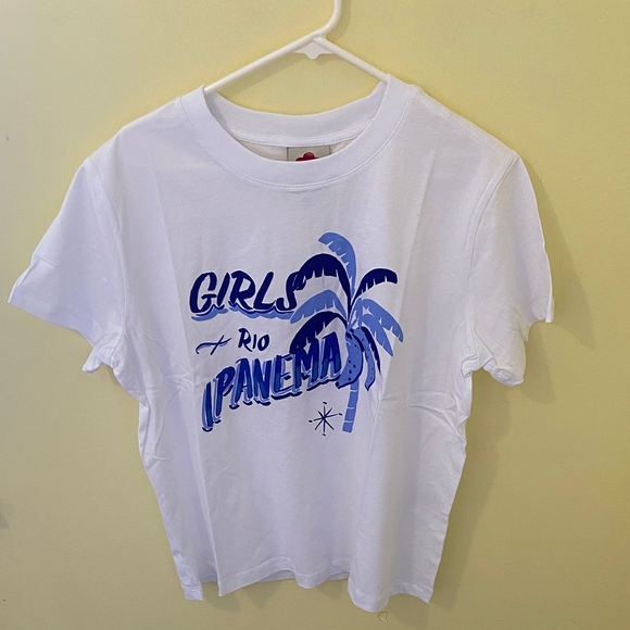 FARM Rio Tops - FARM Rio White and Blue Girls Ipanema Graphic Tee
